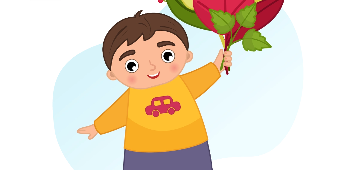 Dziecko z kwiatami
